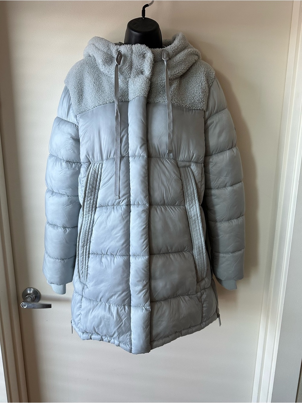 Modern Supply by Sanctuary Hooded Long Puffer Coat - Glacier Gray .Size S
